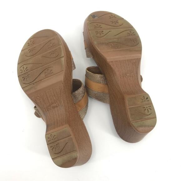 Dansko Jessie Comfort Sandal Slip On Slide Leather Tan - Picture 8 of 8